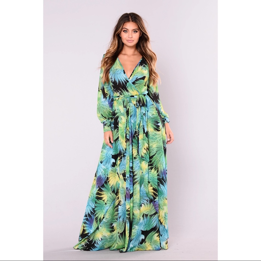 Fashion nova tropical maxi dress